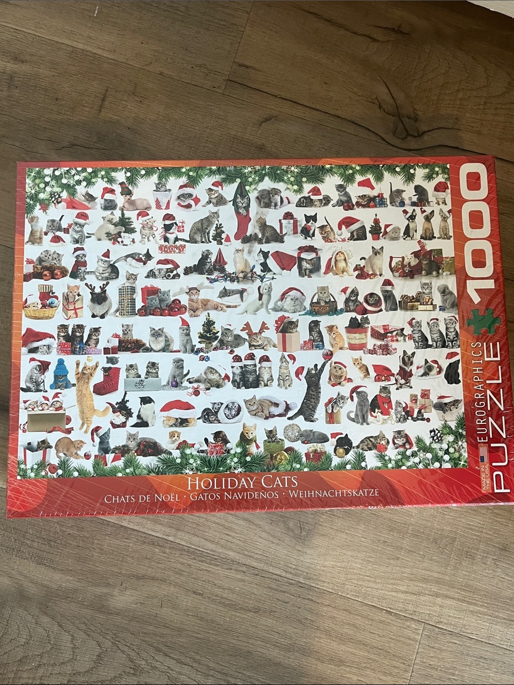 NWT EuroGraphics Holiday Cats 1000-Piece Puzzle - Cat Lover Christmas Gift Cute